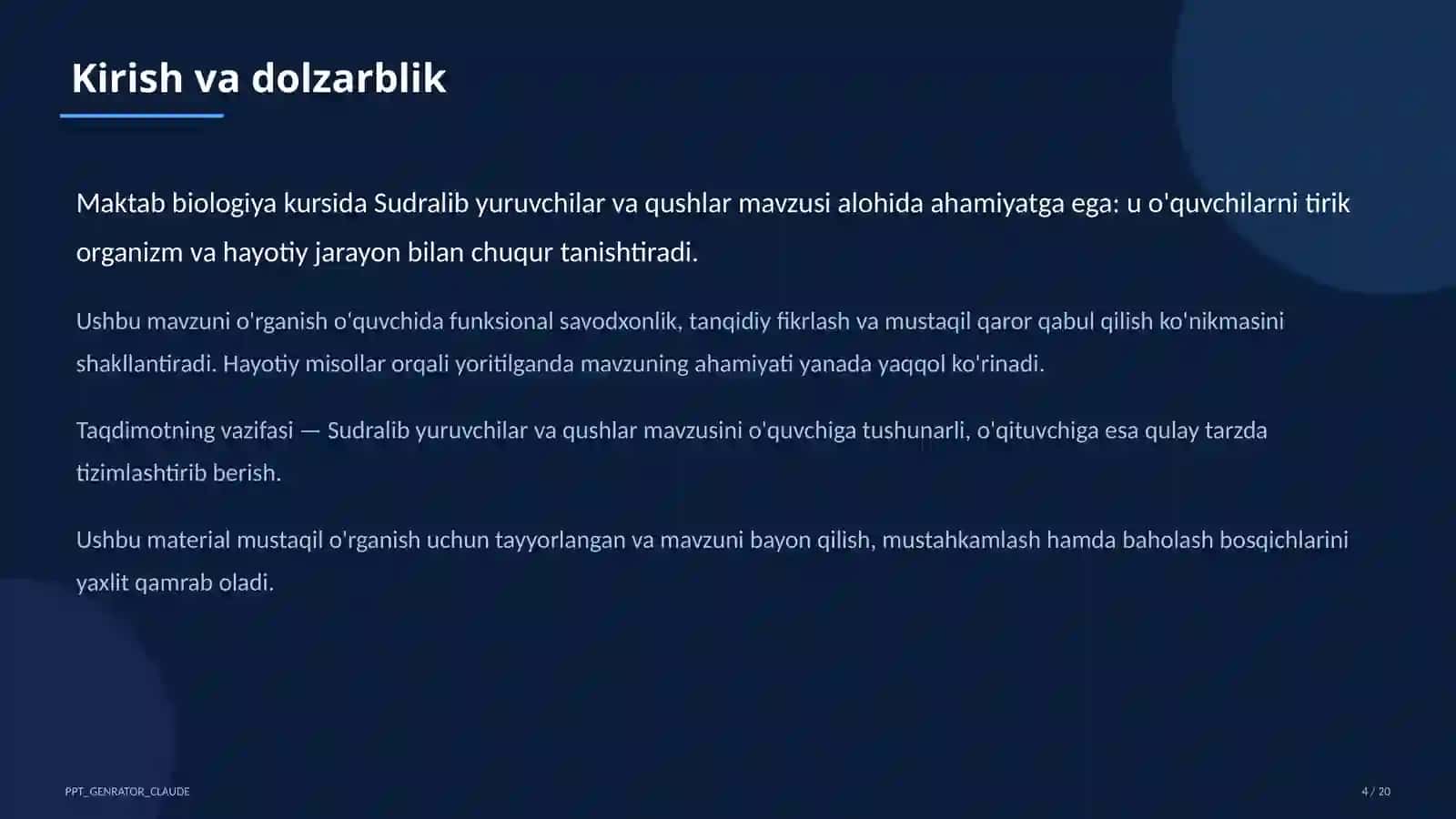 Sudralib yuruvchilar va qushlar (7-sinf) 4