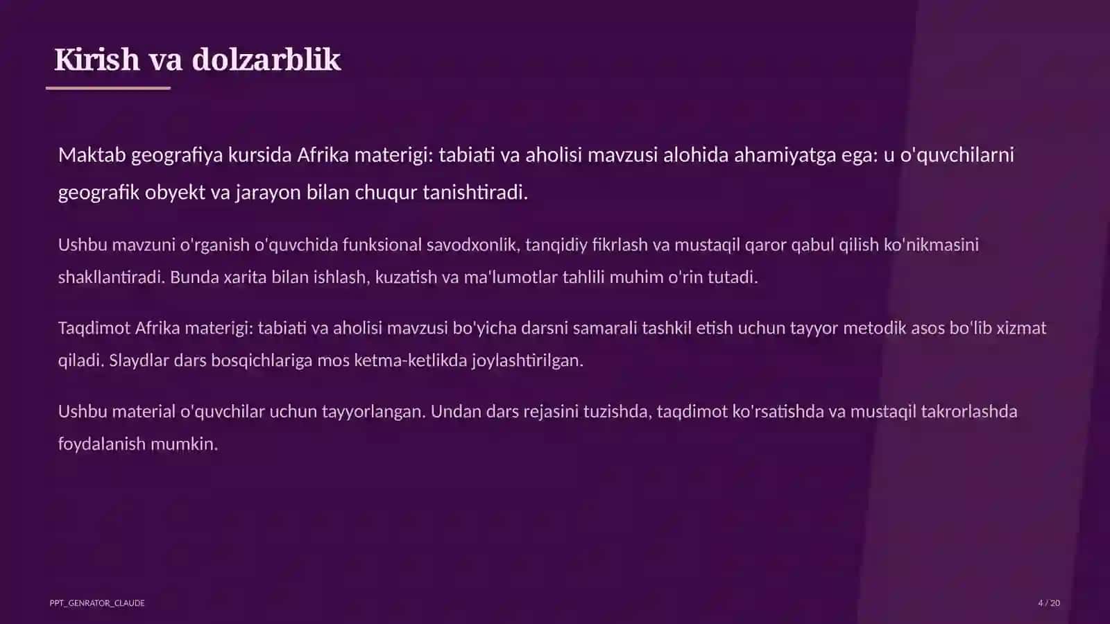 Afrika materigi: tabiati va aholisi (7-sinf) 4