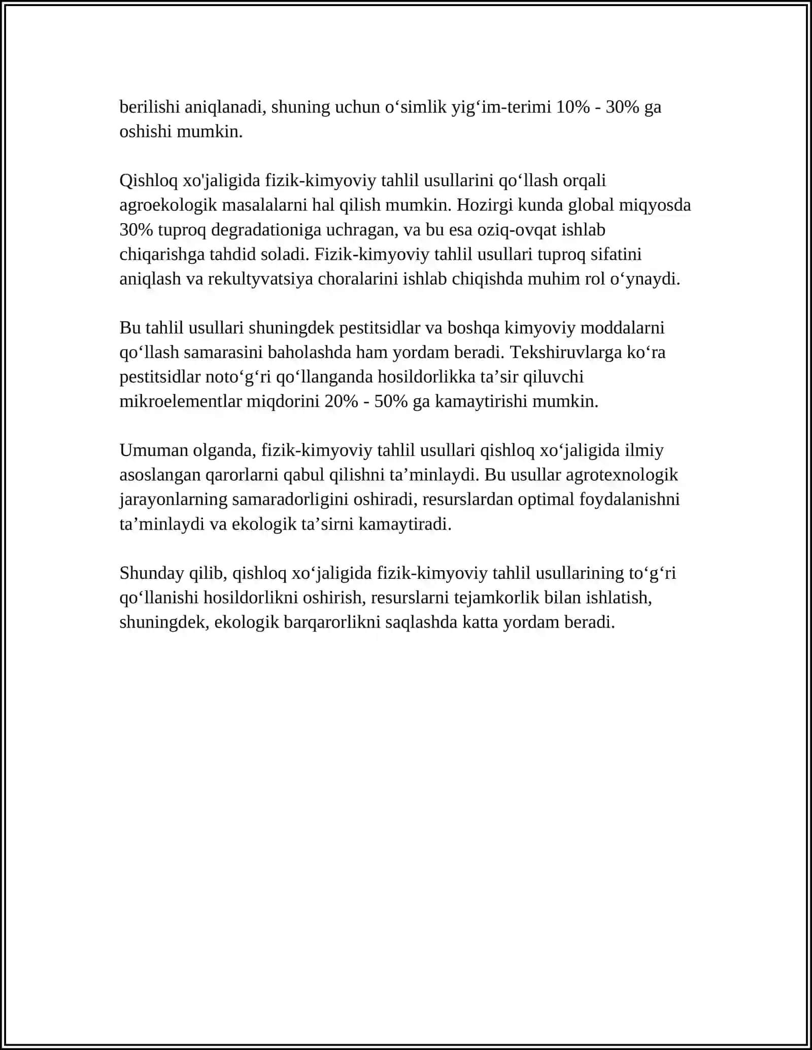 FIZIK KIMYOVIY TAHLIL USULLARI QISHLOQ HO‘JALIGIDA QO‘LLANISHI 4