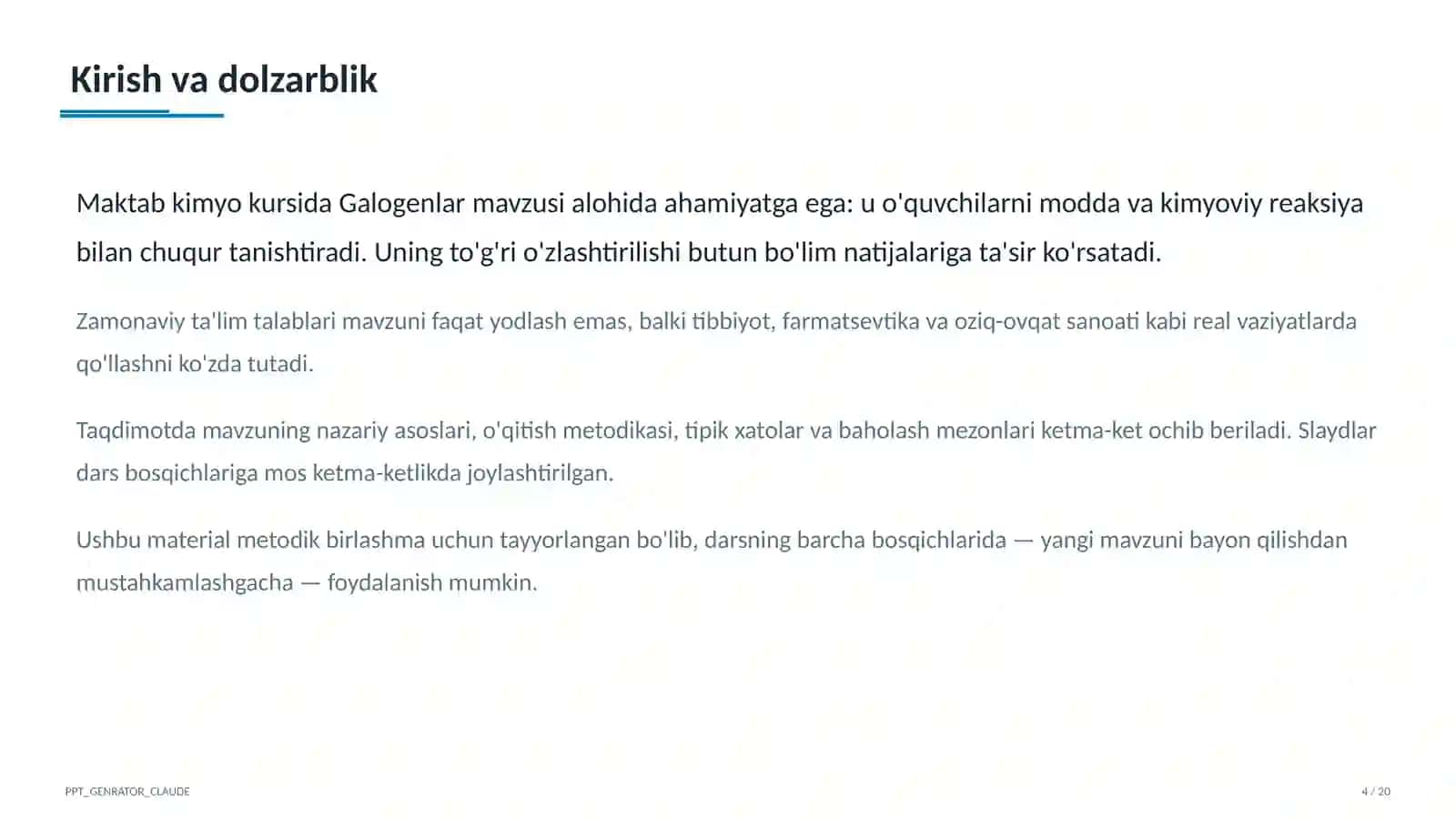 Galogenlar (9-sinf) 4