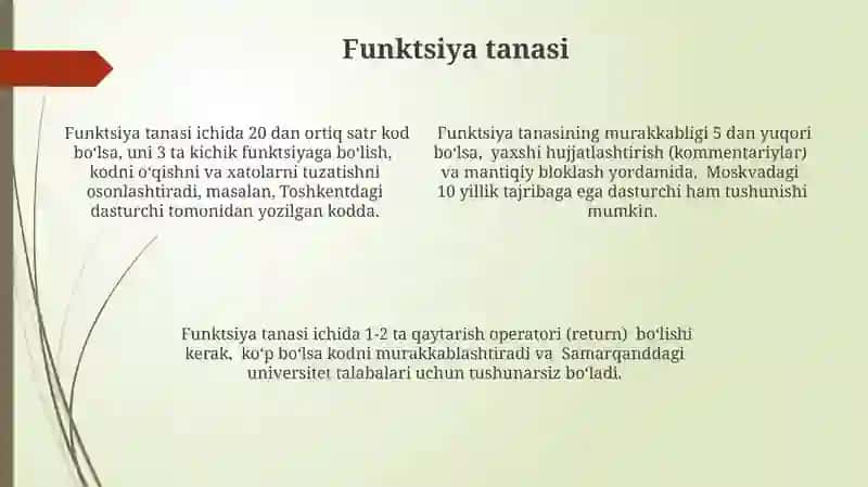 Funksiyaning Tuzilishi 4