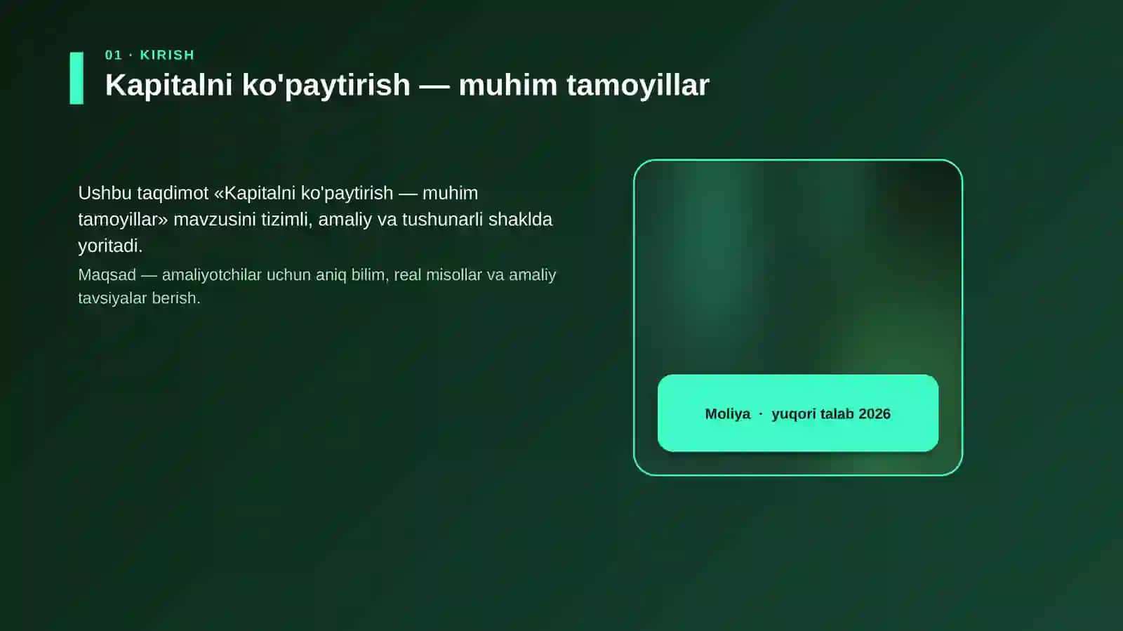 Kapitalni ko'paytirish — muhim tamoyillar 4