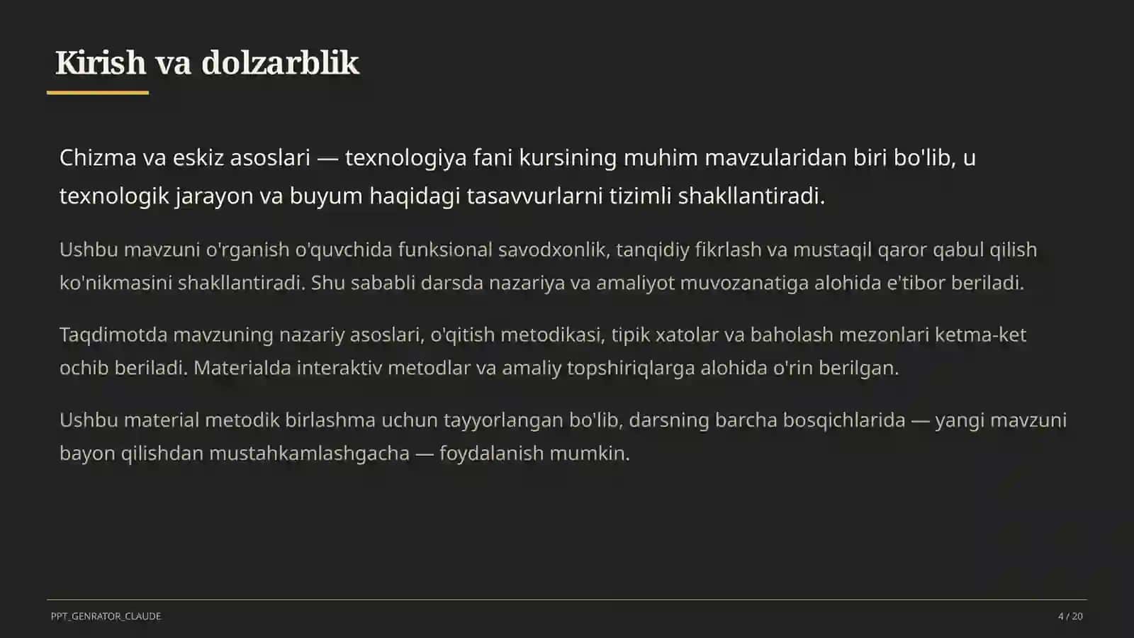 Chizma va eskiz asoslari (6-sinf) 4