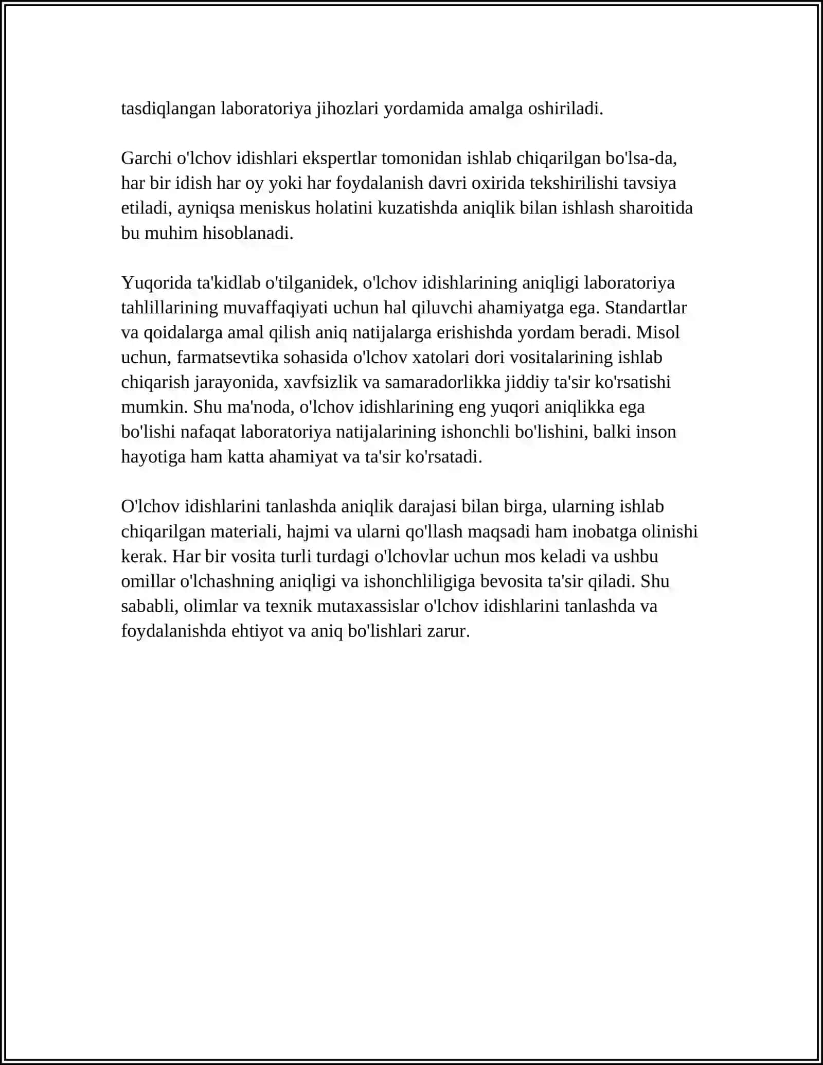 OʻLCHOV IDISHLARINI STANDART NOANIQLIGINI BAHOLASH 4