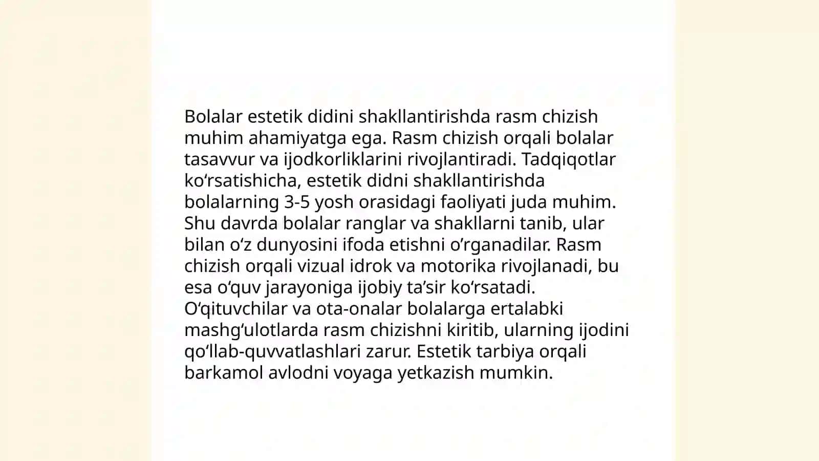 Bolalarga nafosat tarbiyasini berishda tasviriy faoliyatning oʻrni 4