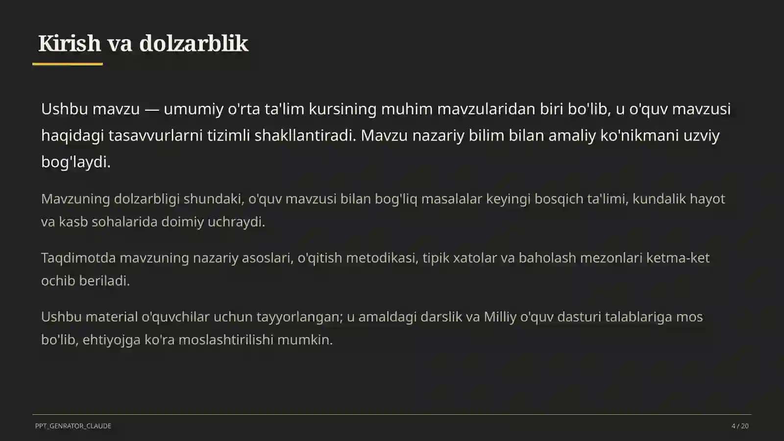 Dolzarb mavzular — maktab va o'qituvchilar 4