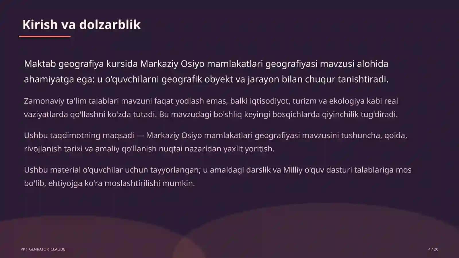 Markaziy Osiyo mamlakatlari geografiyasi (11-sinf) 4