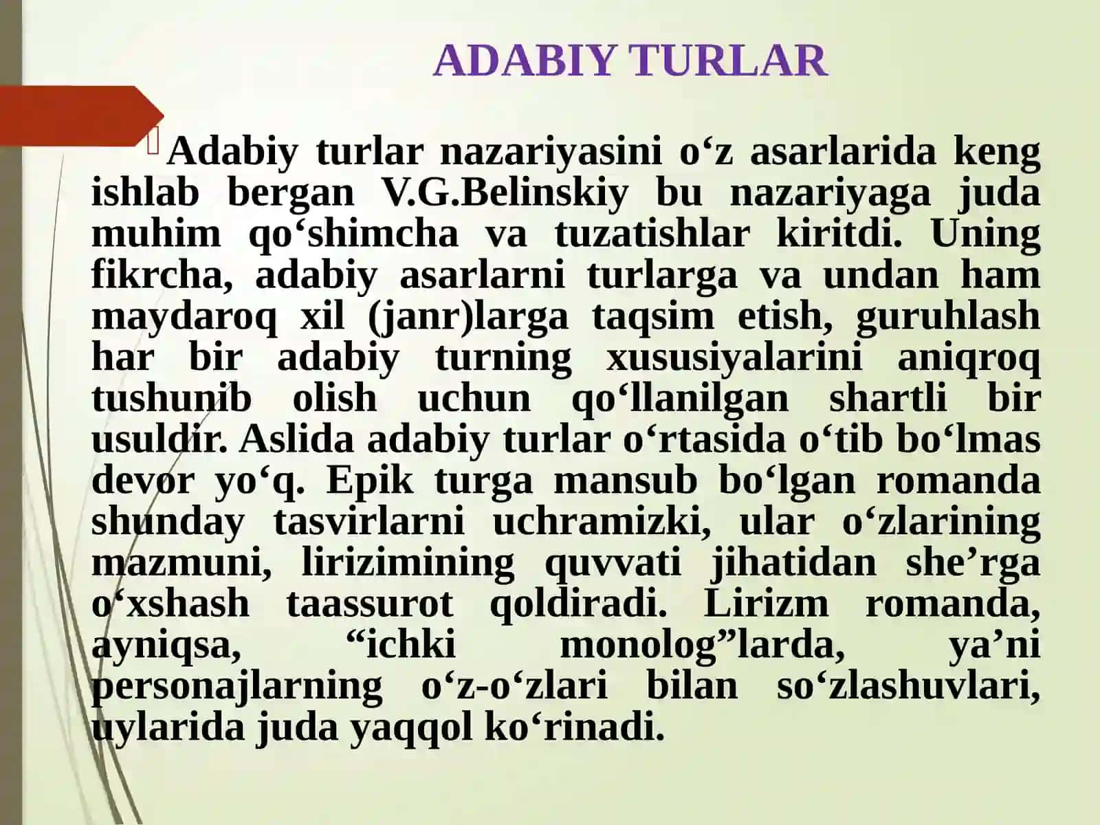 Adabiy Tur va Janrlar 4