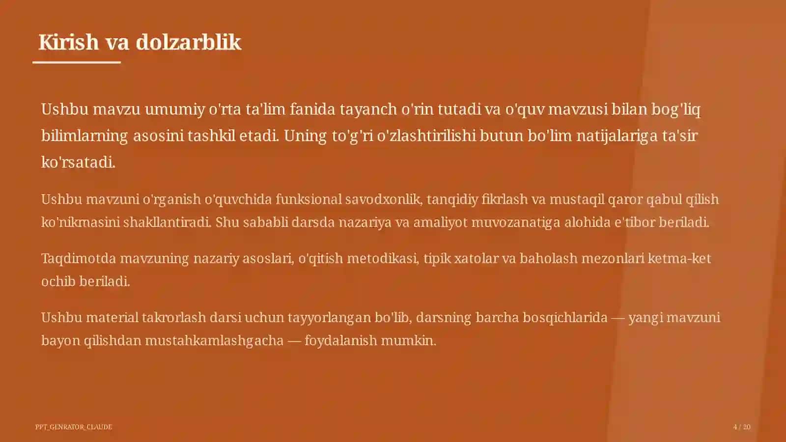Iqtisodiyot va biznes - 9-11-sinflar uchun yangi fan: mazmuni va dars misollari 4