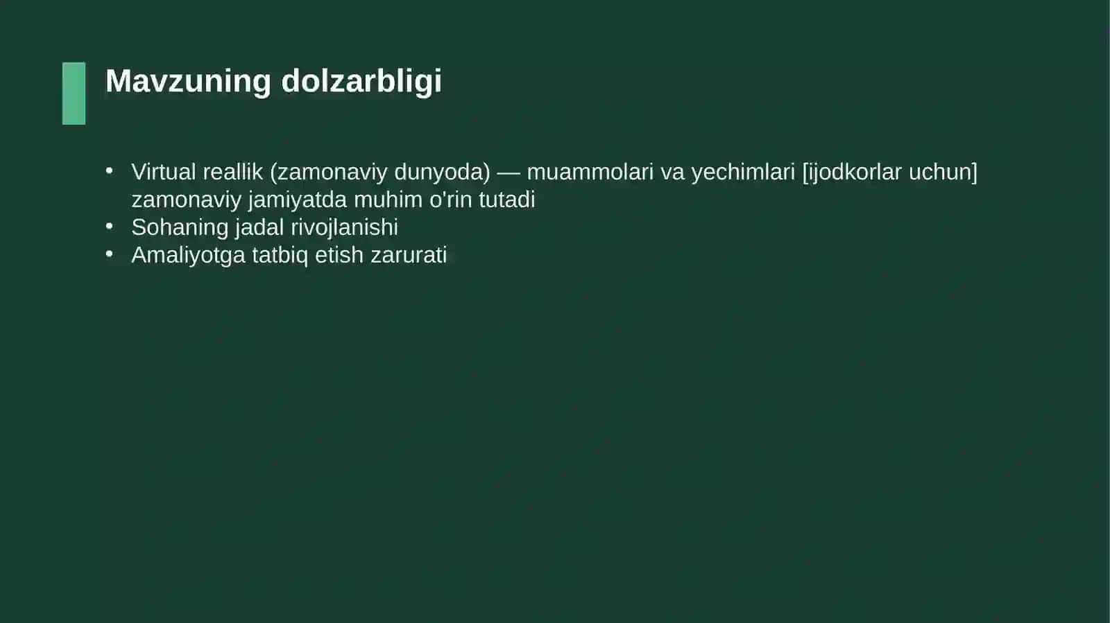 Virtual reallik (zamonaviy dunyoda) — muammolari va yechimlari [ijodkorlar uchun] 4