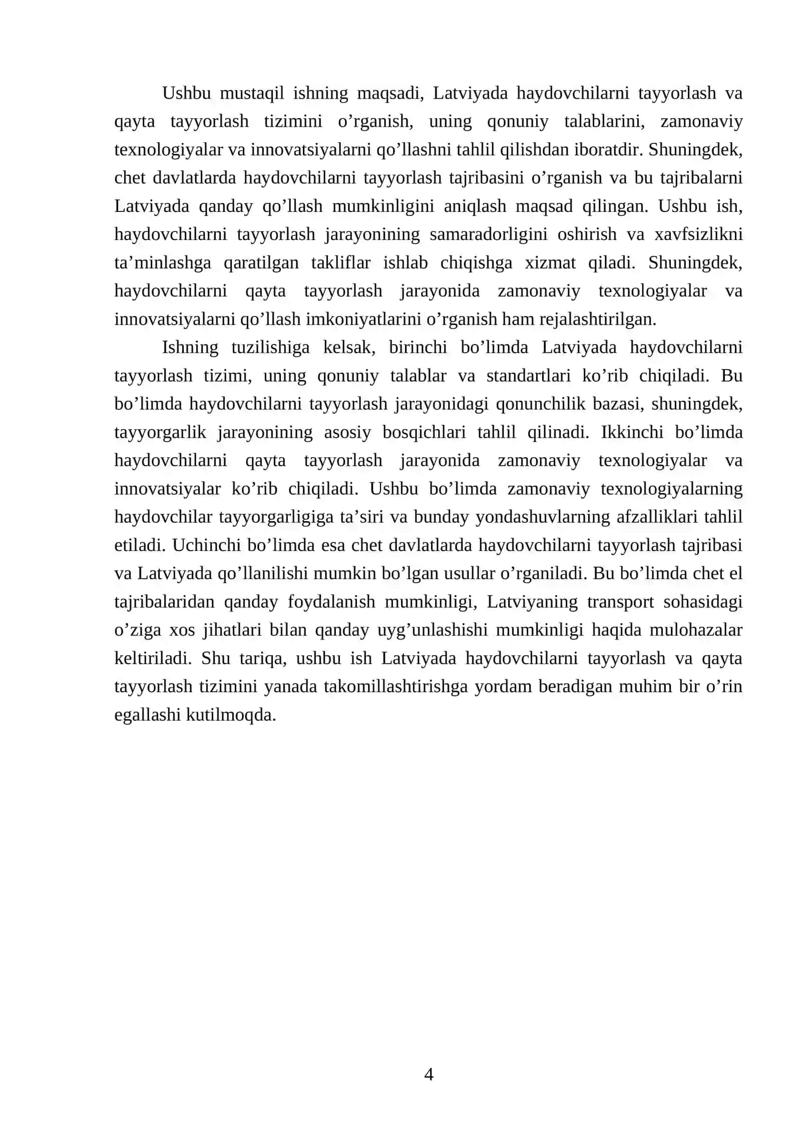 Chet davlatlarda haydovchilar ni tayyorlash va qayta tayyorlashda qoʻyiladigan talablar,,Latviya 4