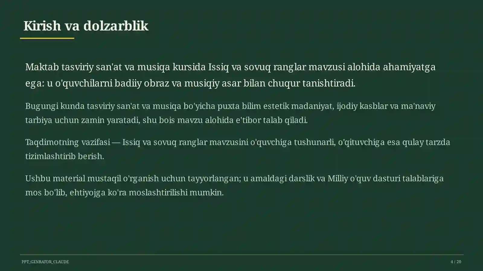 Issiq va sovuq ranglar (2-sinf) 4