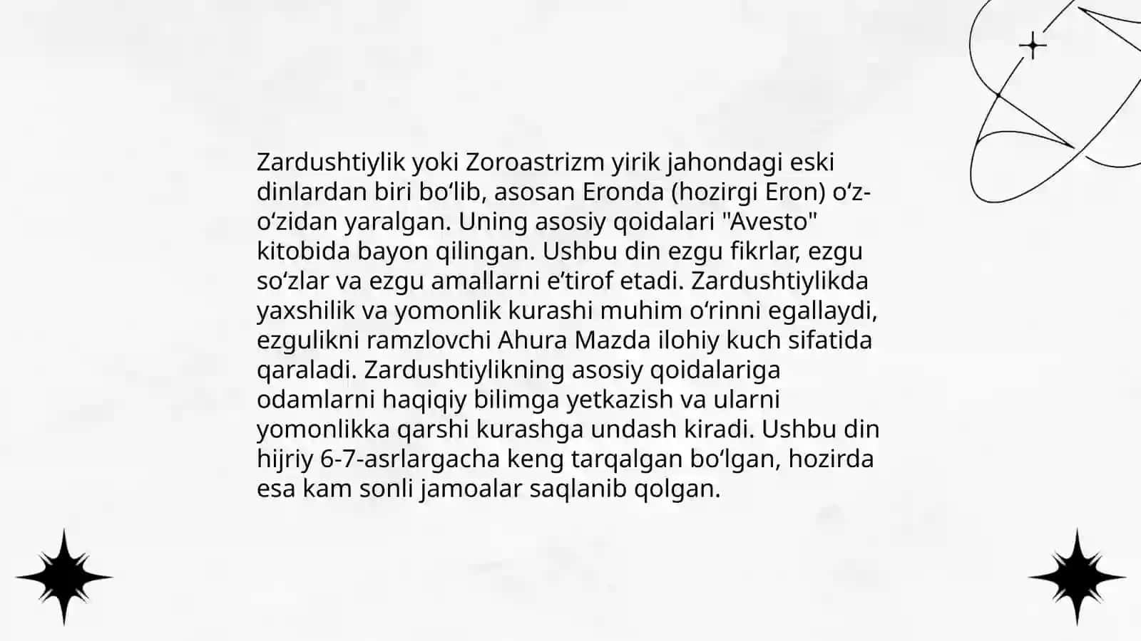 Zardushtiylikning teoriyalik sistemasi va diniy dasturlari 4