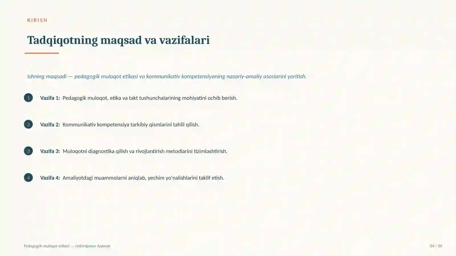 PEDAGOGIK TAK VA ETIKA FANIDAN TAQDIMOT 4