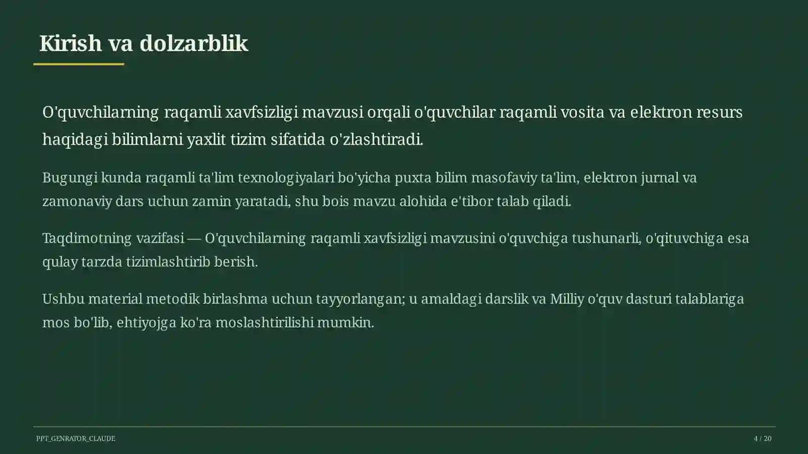 O'qituvchilar uchun: raqamli ta'lim texnologiyalari — metodik birlashma uchun 4