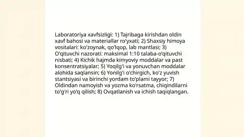 Kimyo fanidan qiziqarli tajribalar utkazısh metodikasi 4