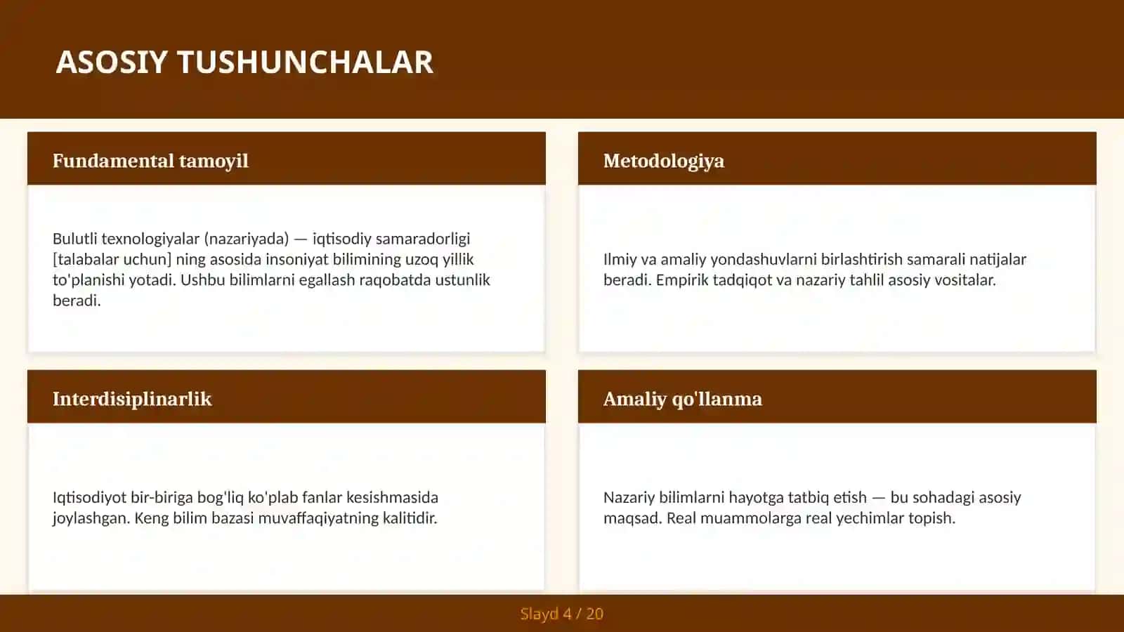 Bulutli texnologiyalar (nazariyada) — iqtisodiy samaradorligi [talabalar uchun] 4