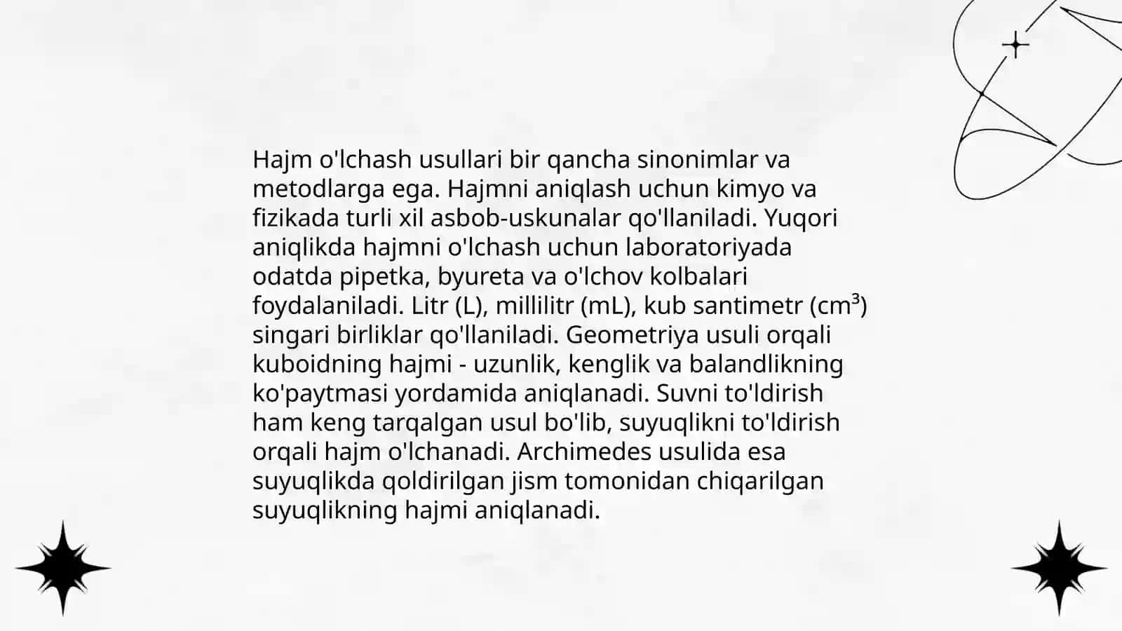 Suyuqlik va hajm 4