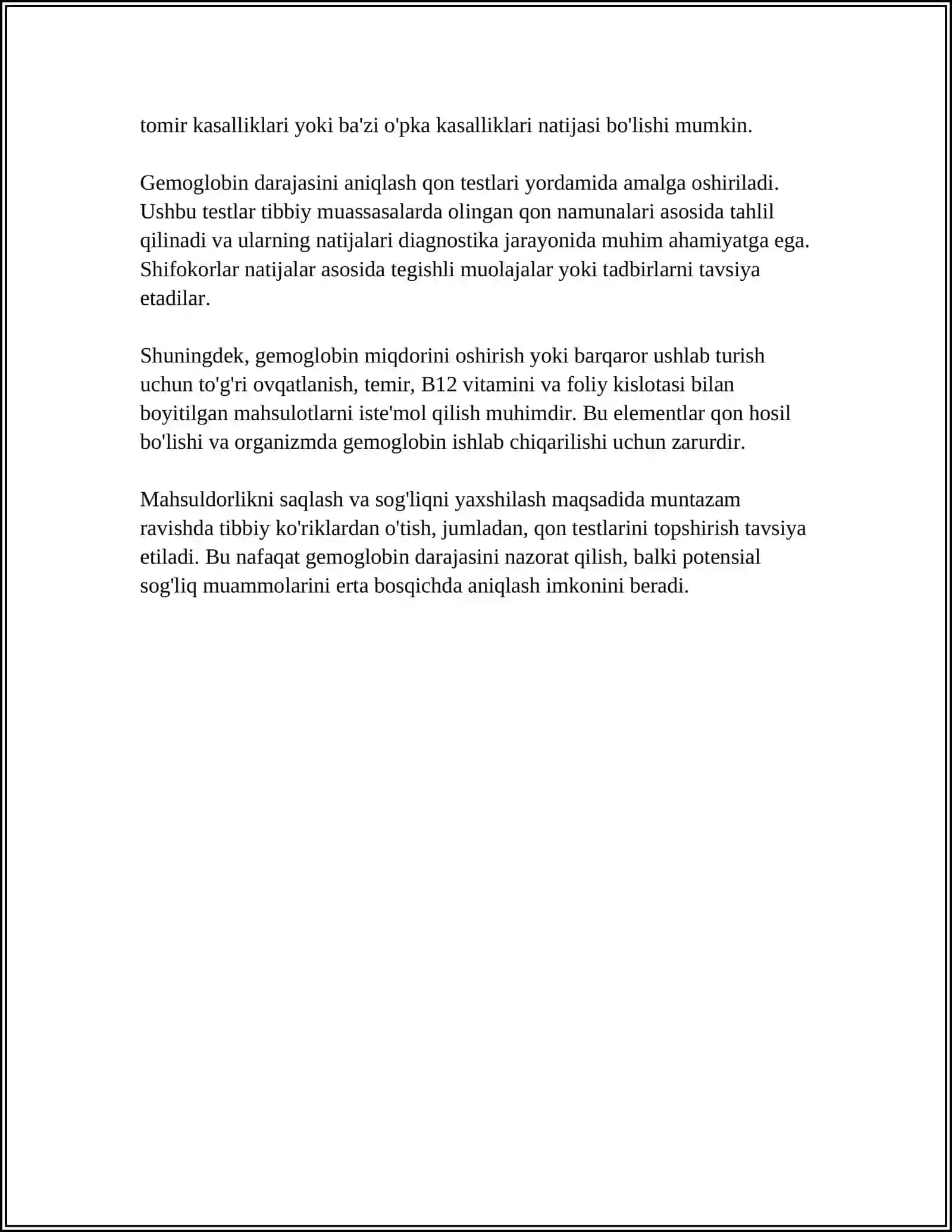 MUSTAQIL ISH Mavzu: UMUMIY QON TAXLILINI INTERPRETATSIYASI 4