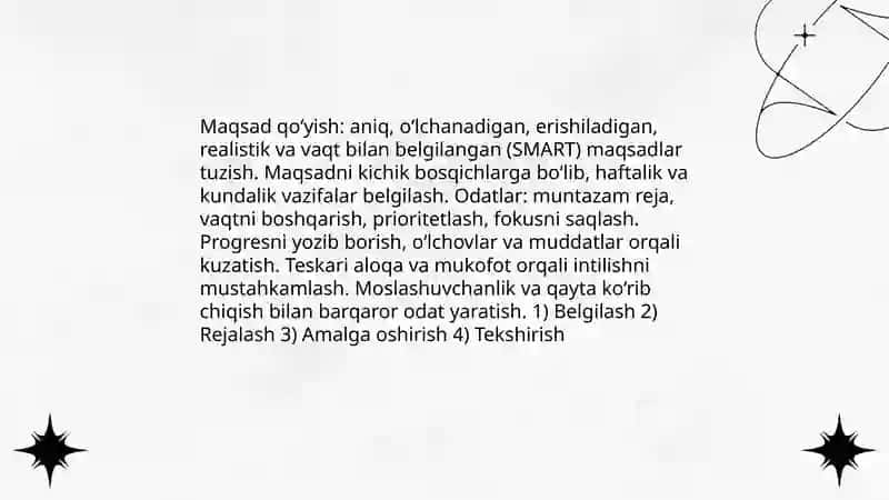 Shaxsning malaka va odatlari 4