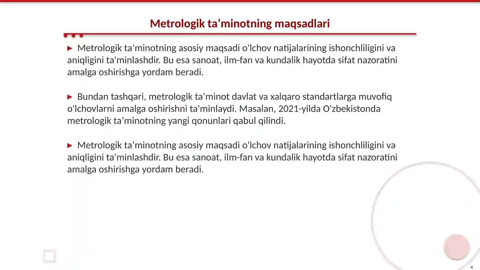 Metrologiya va metrologik taʼminot 4