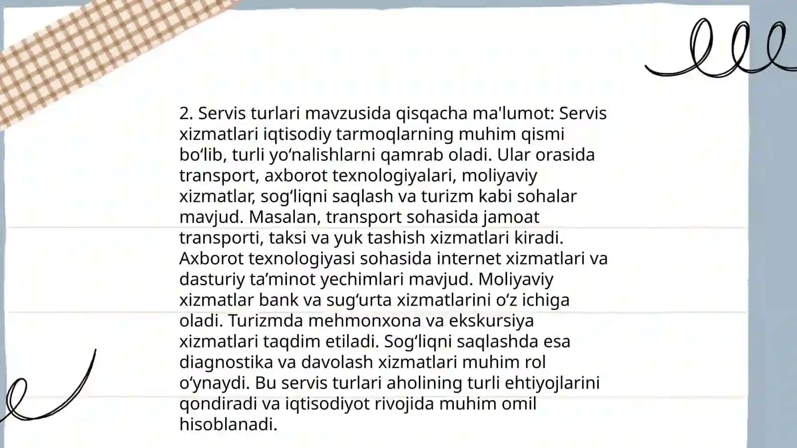 Servislar texnikasi 4