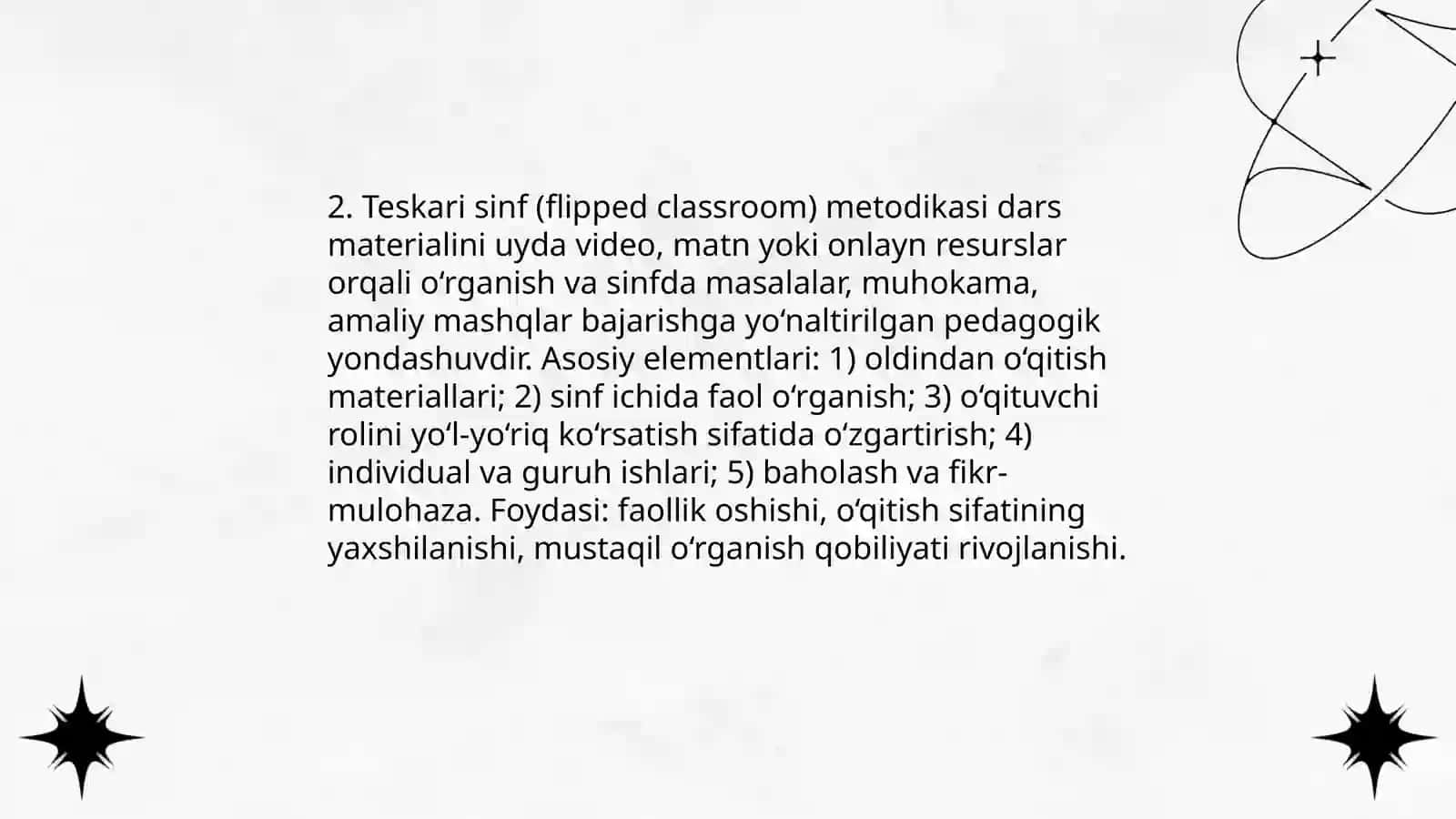 Ta'lim jarayonini tashkil etishning innovatsion shakl,metod va vositalari 4