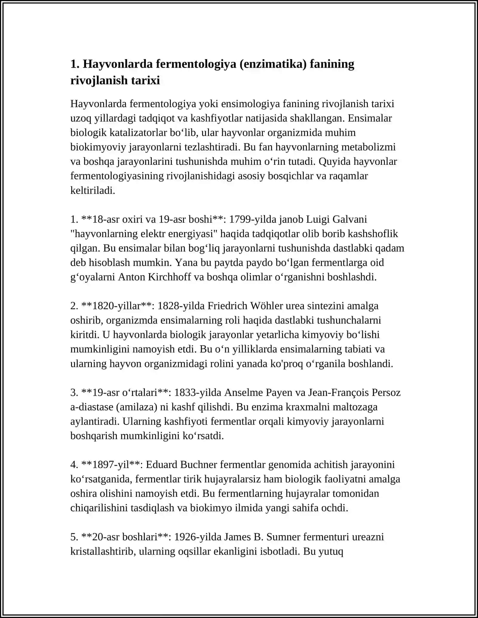HAYVONLAR BIOKIMYOSI FANINING AYRIM SOHALARI RIVOJLANISH TARIXI 4