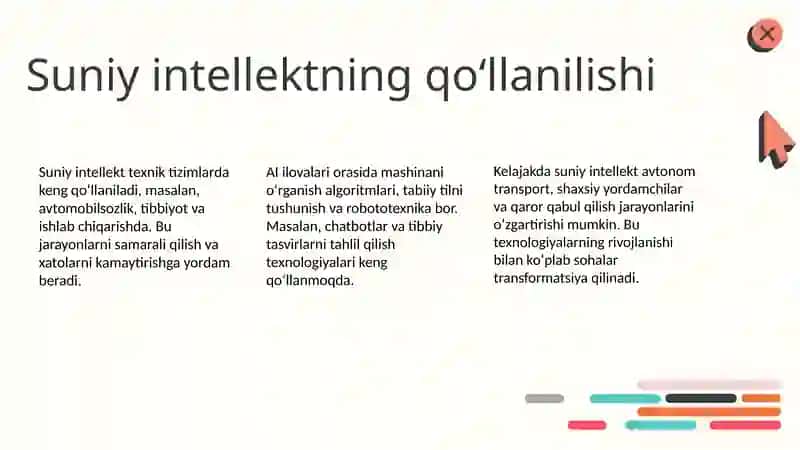 Suniy intelliktdan texnik tizimlardan foydalanish imkoniyatlari 4