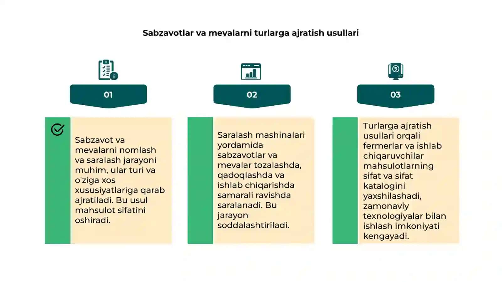 Sabzavot mevalarni navlari va saralash mashinalari 4