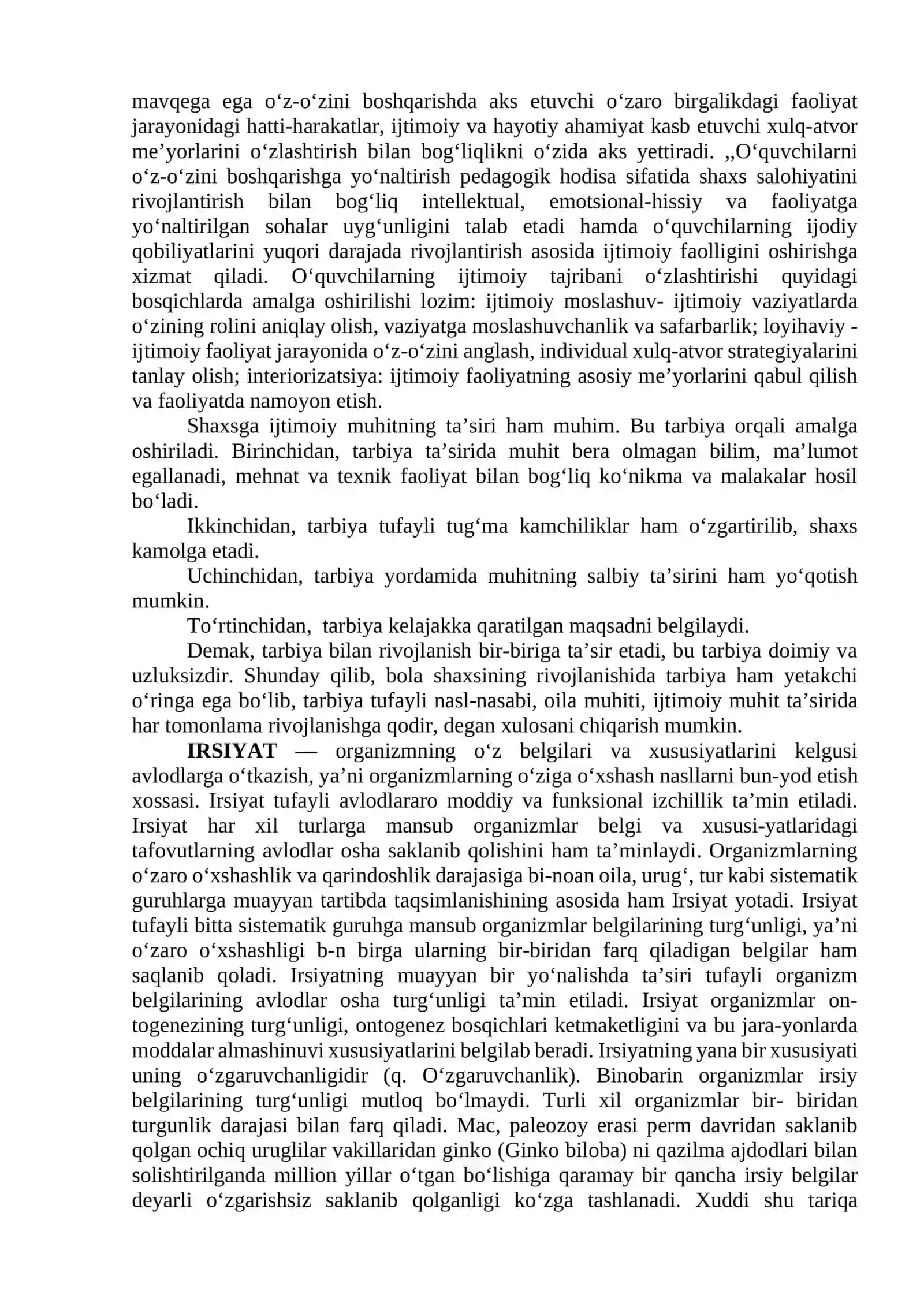 Shaxsning rivojlanishi, tarbiyasi va ijtimoiylashuvi 4