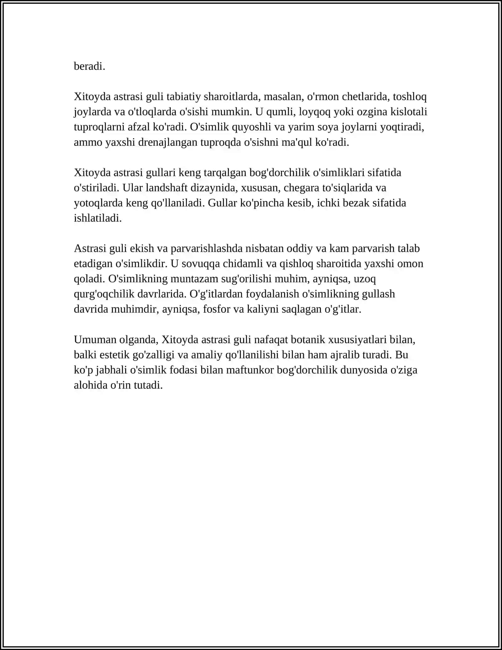 XITOYDA ASTRASI GULNING BIOEKOLOGIK XUSUSIYATI 4