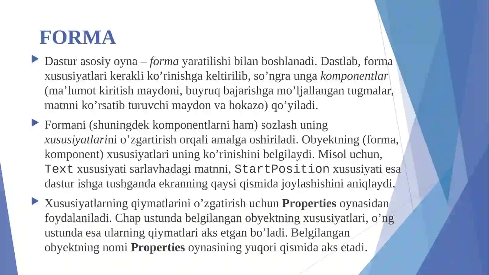 C# dasturlash tilida CheckedListBox komponenti yordamida dastur yaratish 4