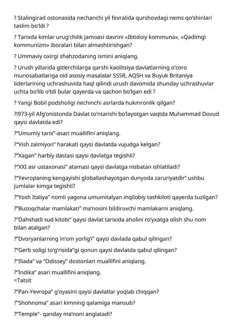 Barcha o’zbek tili guruhlari uchun 4