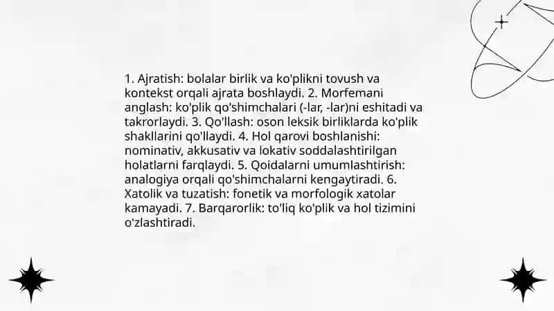 Nutqni morfologik qonuniyatlarni o'zlashtirish 4