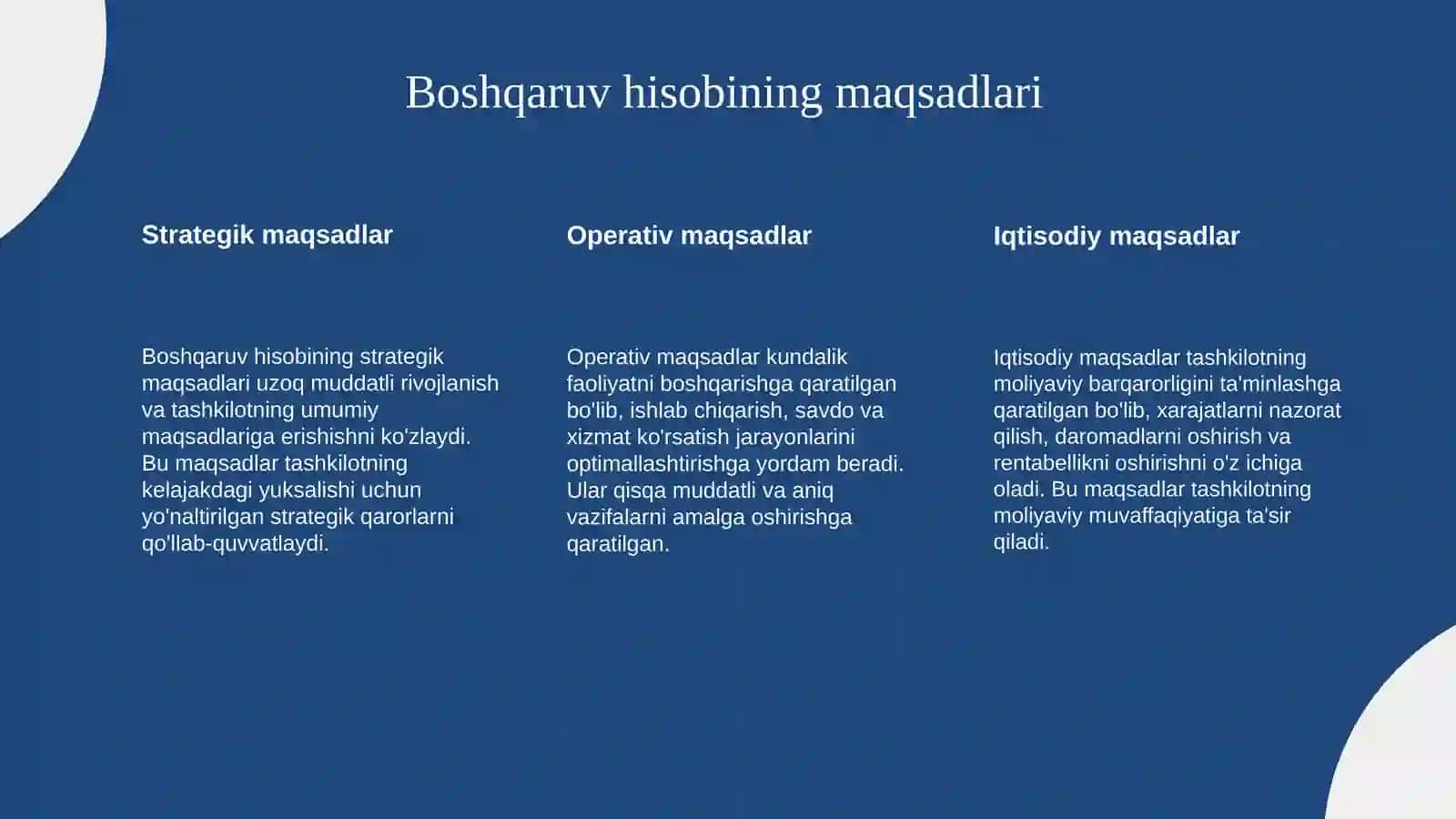 Boshqaruv hisobining mohiyati 4