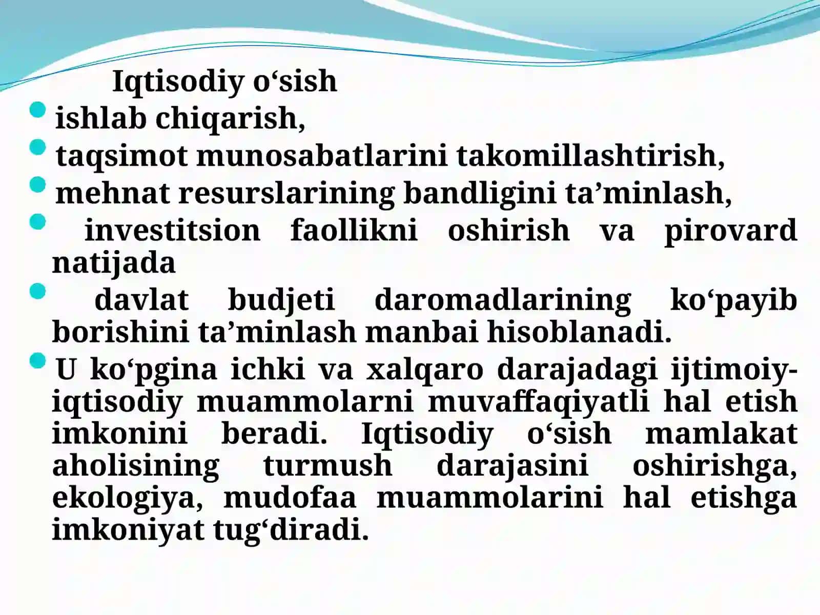 KIRISH. IQTISODIY O`SISH 4