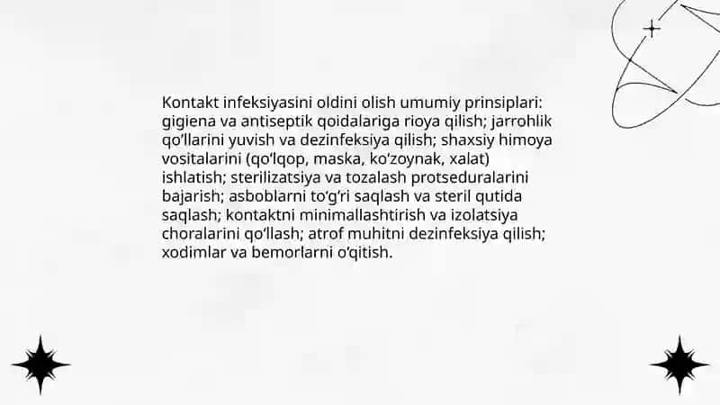 Kontakt infeksiyasini oldinini olish usullari 4