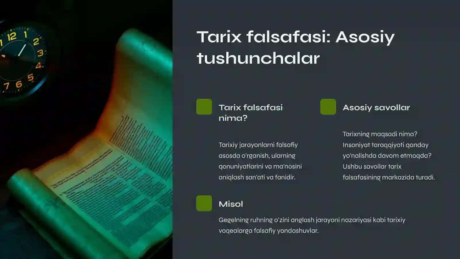 Tarix falsafasi va falsafa tarixi uyg'unligi 4