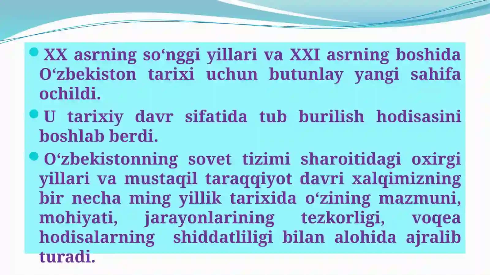 1-mavzu: Kirish.O‘zbekistonning eng yangi tarixi fanining predmeti maqsadi va vazifalari, nazariy-metodologik tamoyillari 4