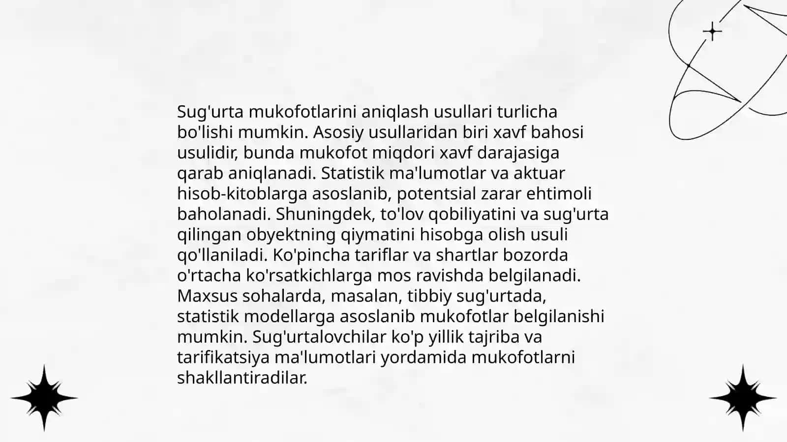 Sugurta mukofotlari va ularni xisoblash tamoyillari 4