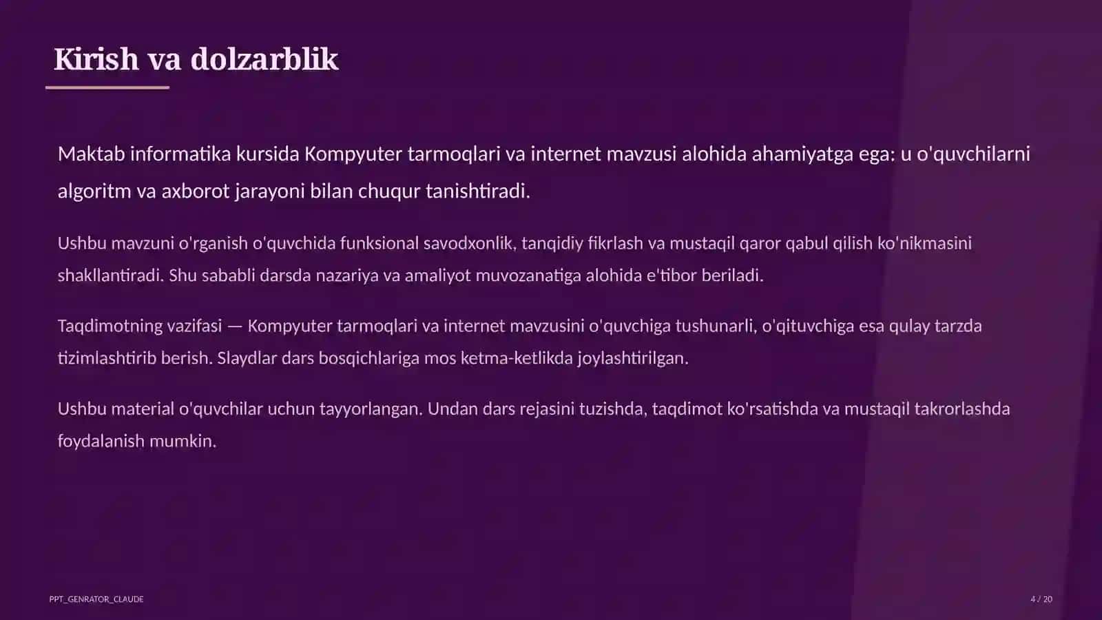 Kompyuter tarmoqlari va internet (9-sinf) 4