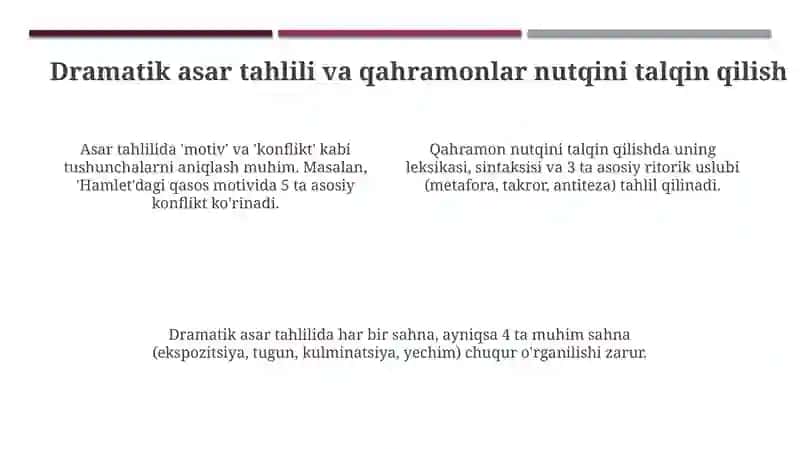 Maktab adabiyot darsligidagi dramatik asarlarni ifodali o'qish 4