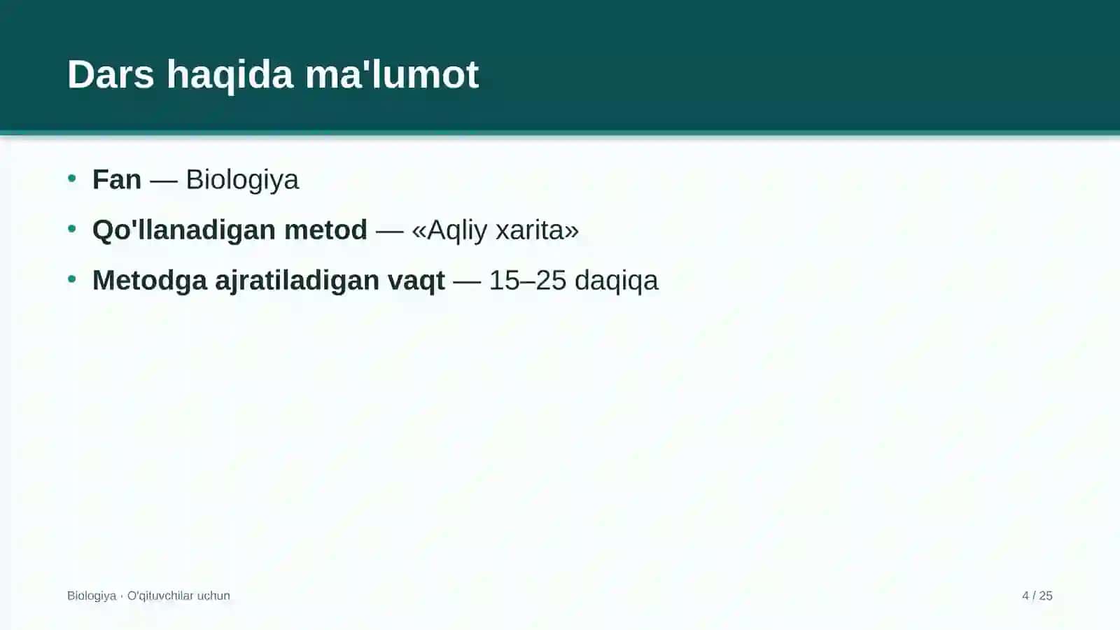 biologiya darslarida aqliy xarita metodidan foydalanish 8798 4