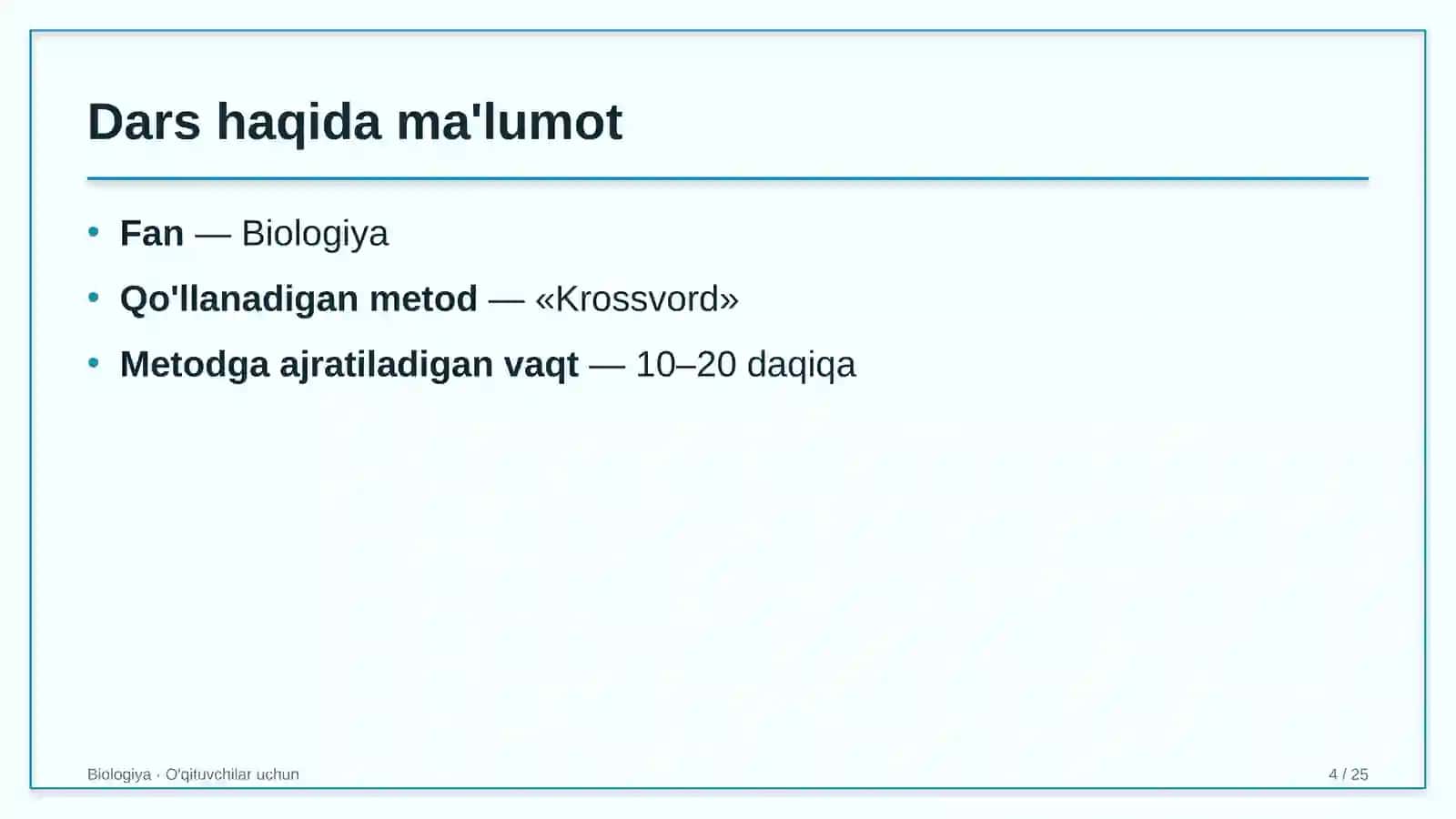 biologiya darslarida krossvord metodidan foydalanish 6598 4