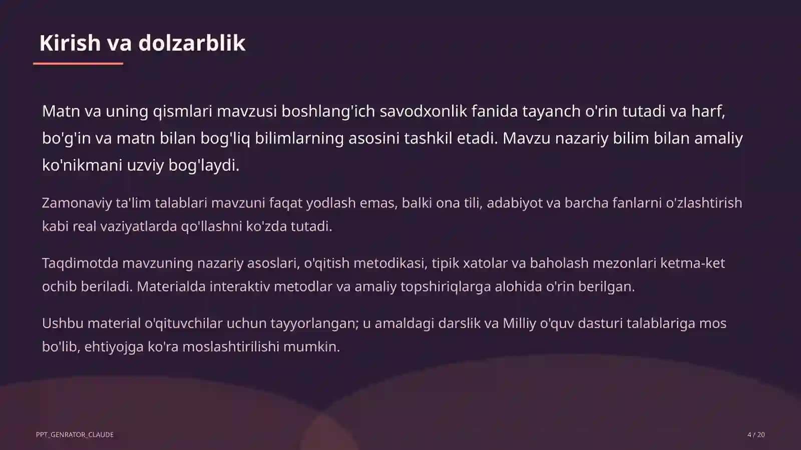 Matn va uning qismlari (3-sinf) 4