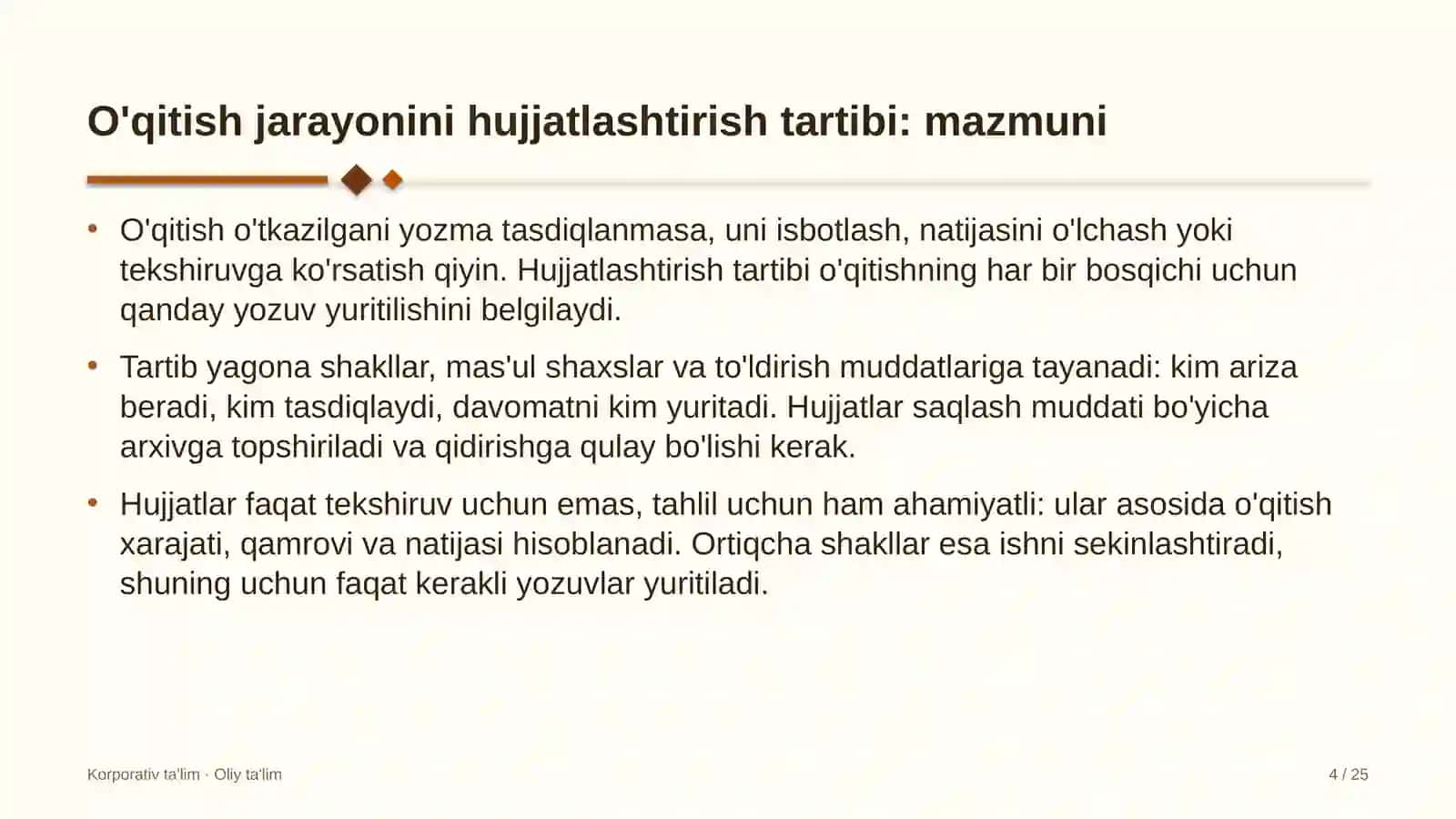Elektromobillarni quvvatlash stansiyalarida o'qitish jarayonini hujjatlashtirish tartibi 4