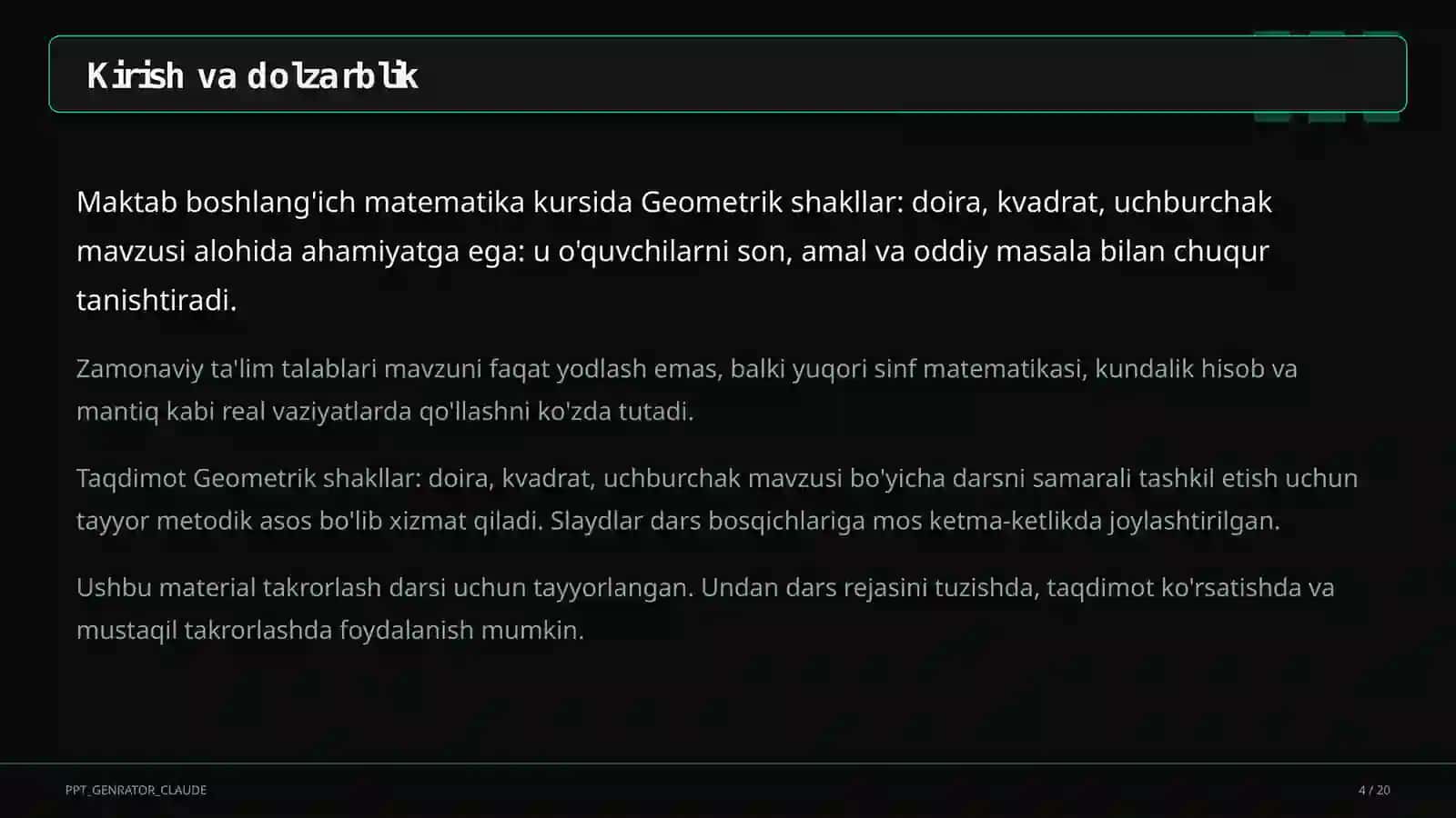 Geometrik shakllar: doira, kvadrat, uchburchak (1-sinf) 4