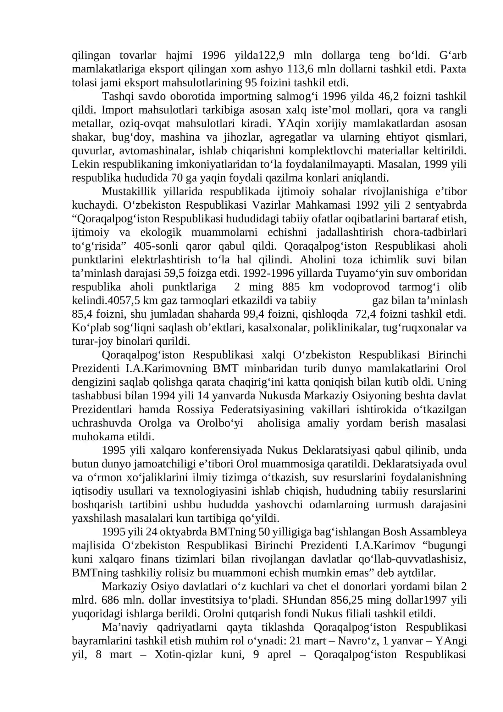 Mustaqillik yillarida Qoraqalpog‘iston Respublikasi 4