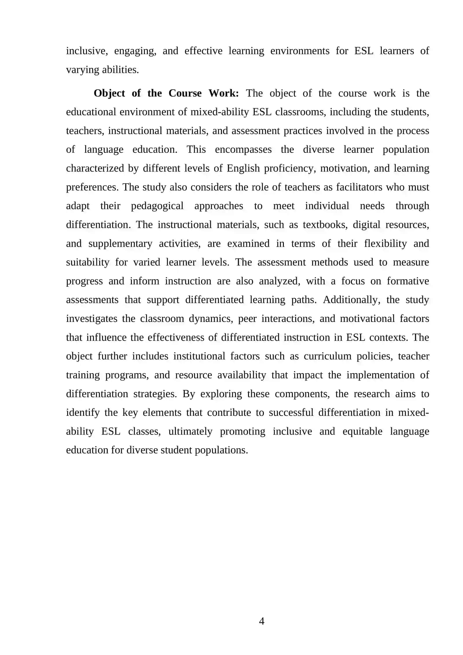 DIFFERENTIATED INSTRUCTION FOR MIXED-ABILITY ESL CLASSES 4